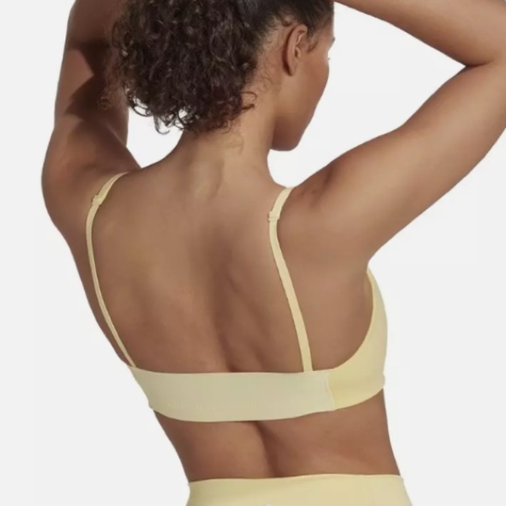 Adidas Yoga Studio Light Support Training Sports Bra Yellow Size 2X - Picture 2 of 16